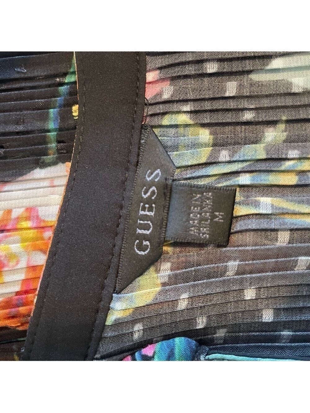 NWT Guess Lisette Printed Long-Sleeve Tie-Front Top M - Picture 13 of 16